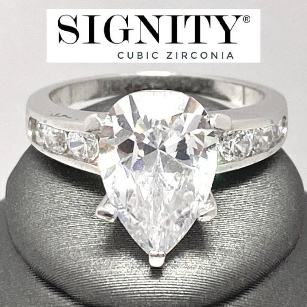 925 Sterling Silver, Signity Diamond CZ Ring